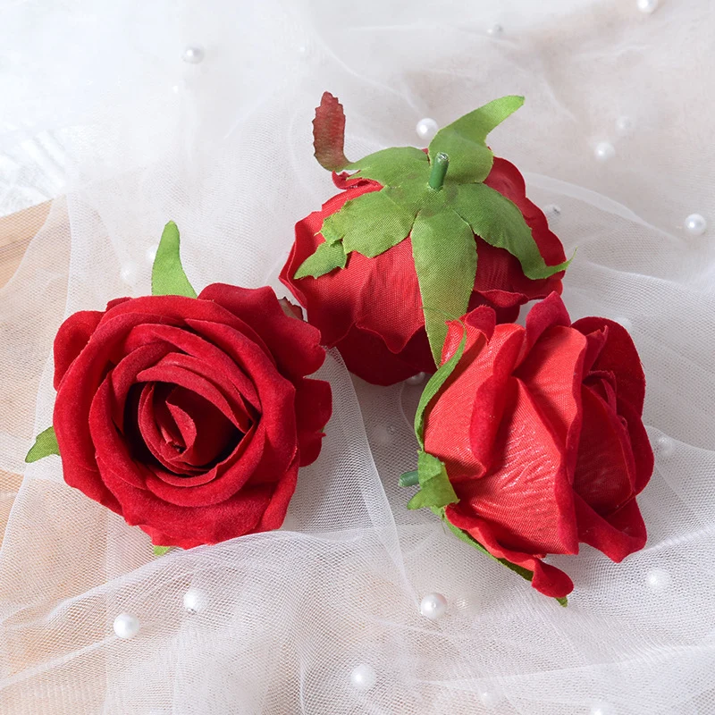 Dekorativer Samt Rose Pins Brosche