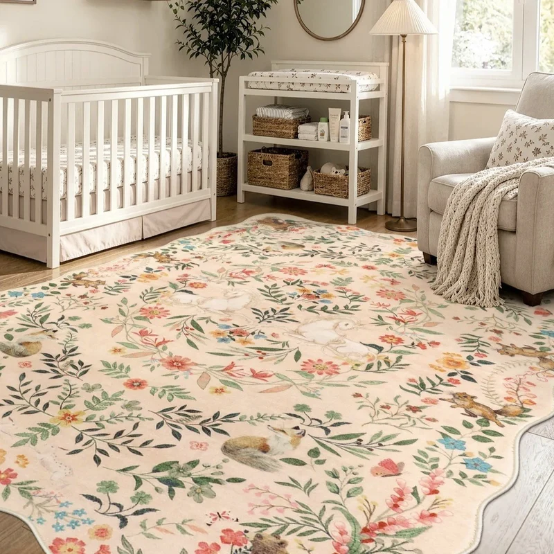 Florales Patchwork-Teppich