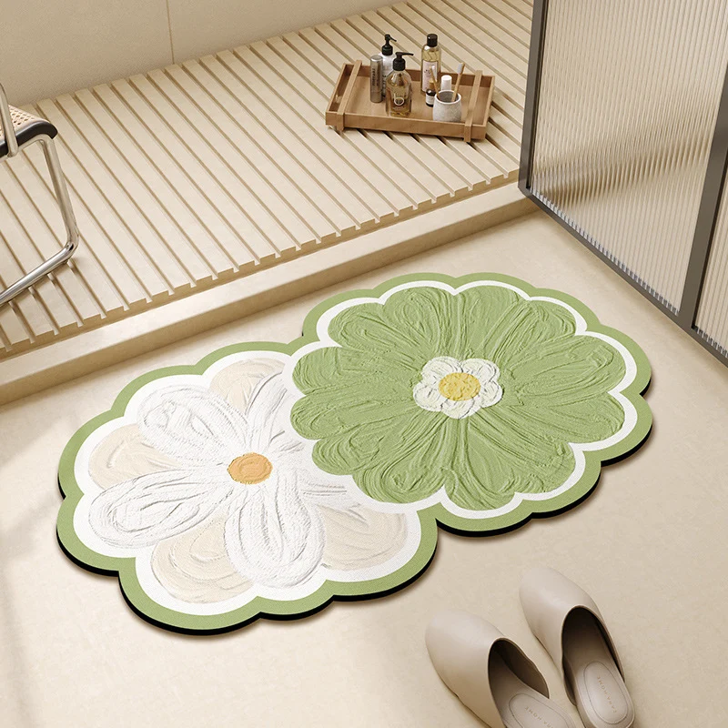 Florales Design Plüsch-Badematte