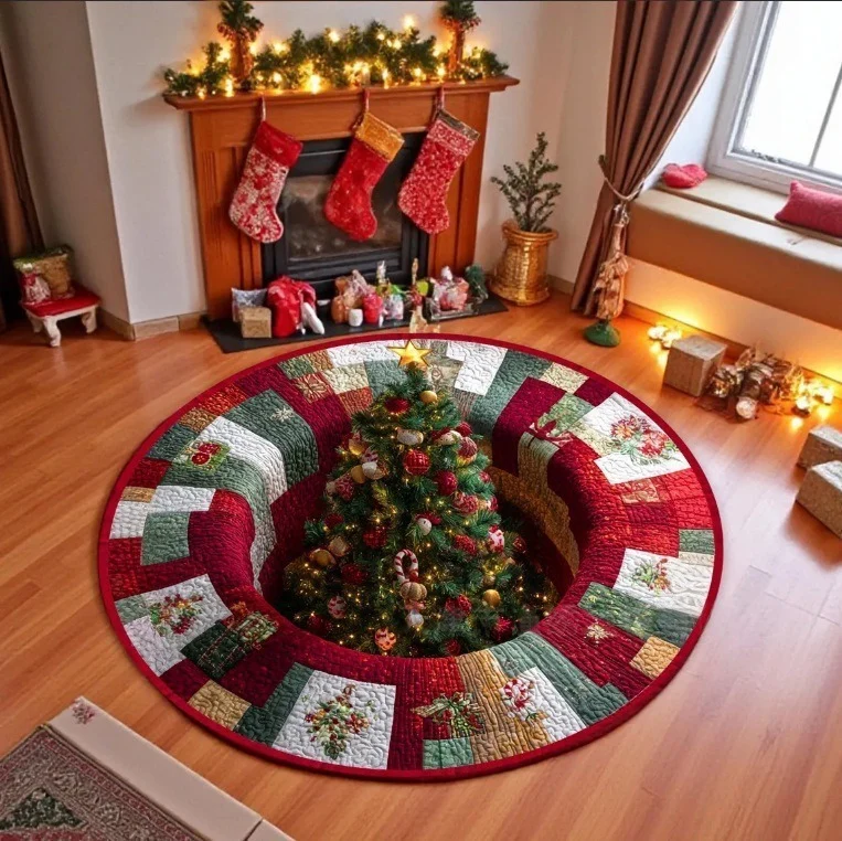 Weihnachtliches Patchwork-Teppich