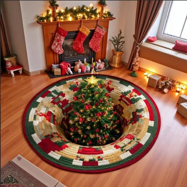Weihnachtliches Patchwork-Teppich