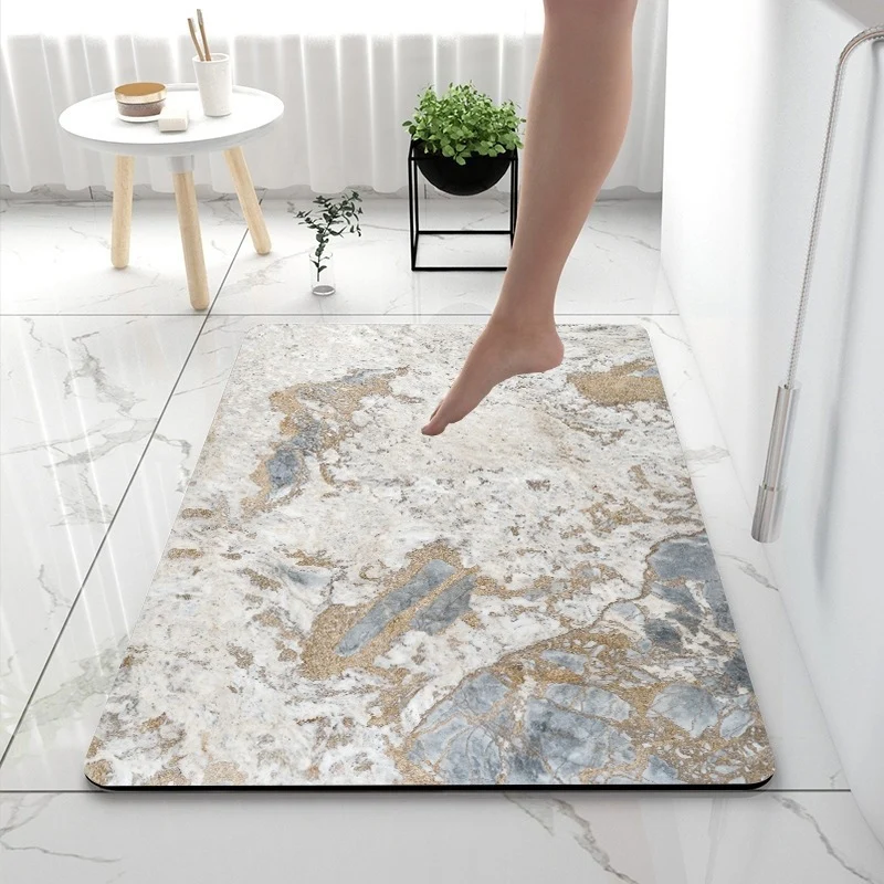Rutschfeste Marmor Design Badezimmermatte