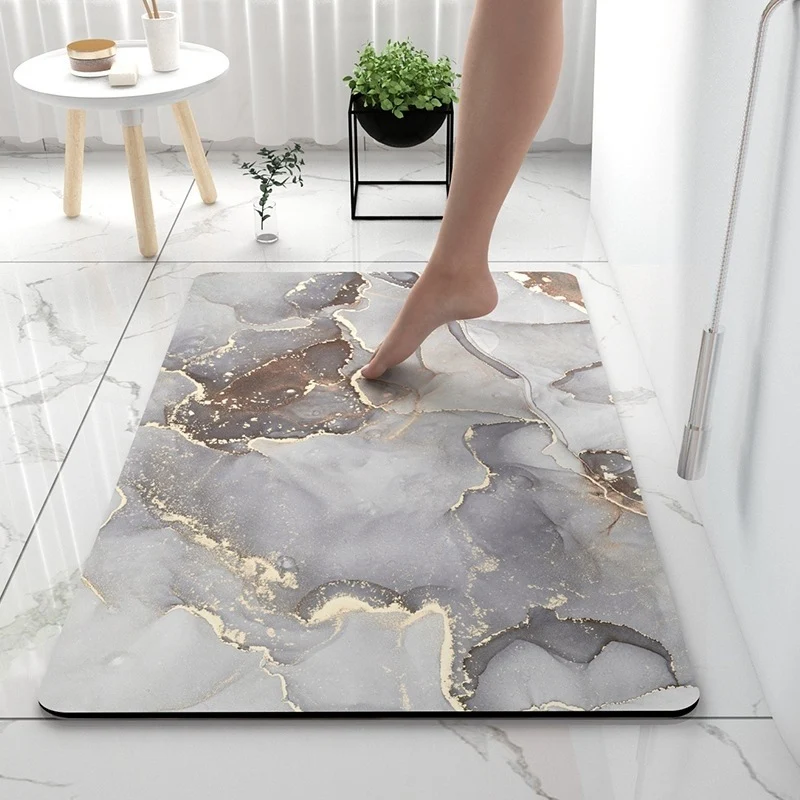 Rutschfeste Marmor Design Badezimmermatte