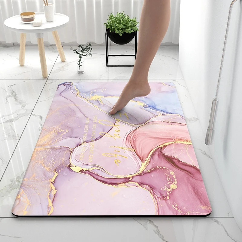 Rutschfeste Marmor Design Badezimmermatte