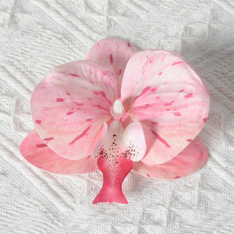 Elegante Stoff Orchideen Haarklammer