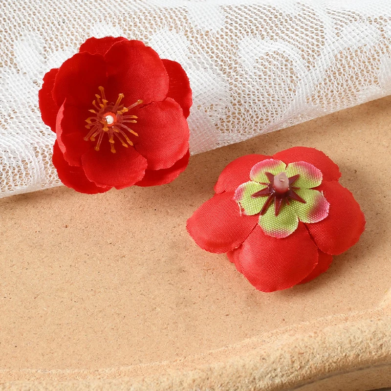 Elegantes Stoff Blüten Haarklammer Set