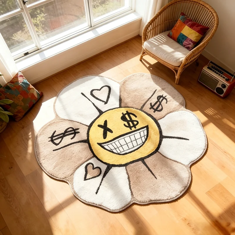 Künstlerischer blumenförmiger Teppich
