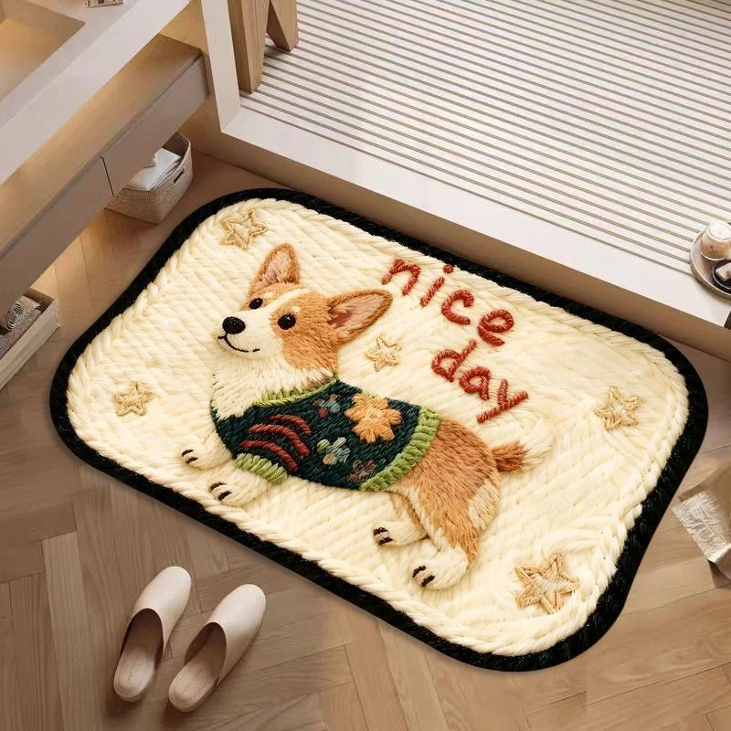 Niedlicher Corgi-Themen-Plüsch-Teppich