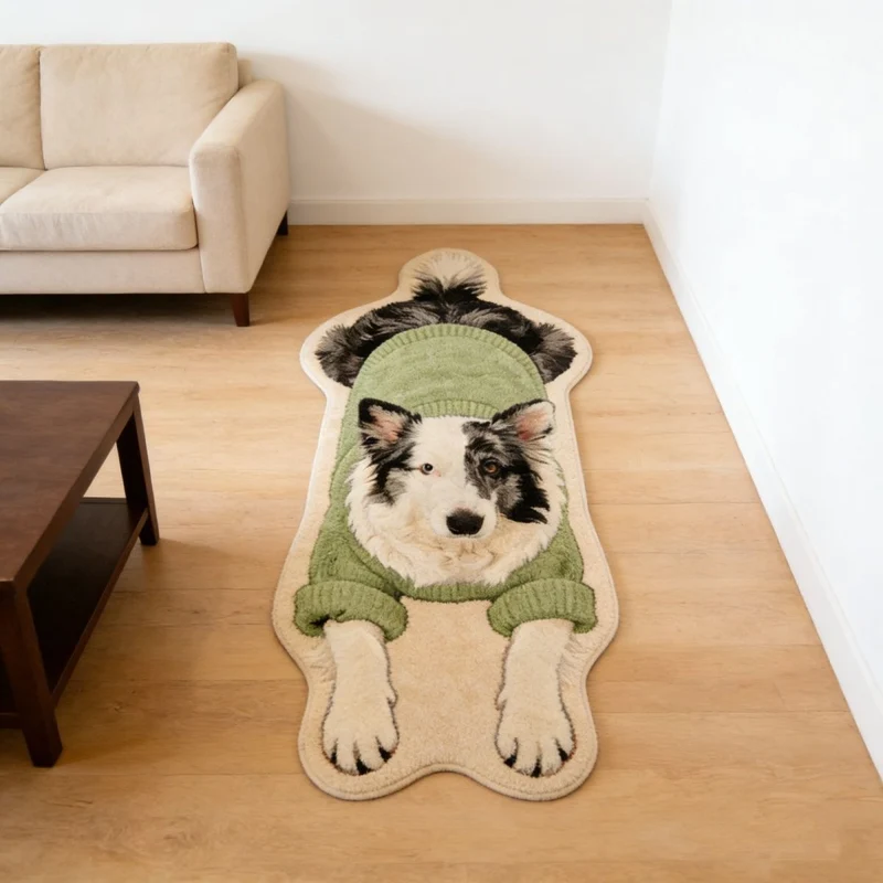 Niedlicher Corgi-förmiger Teppich