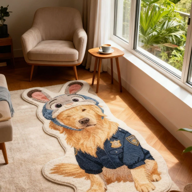 Niedlicher Corgi-förmiger Teppich