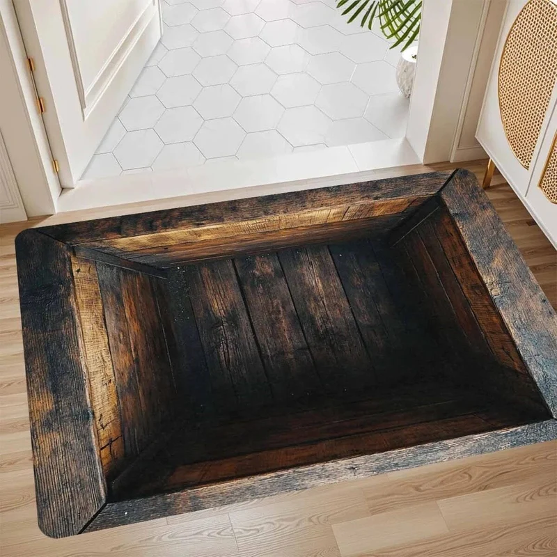 Rustikale Holz dekorative Bereich Matte