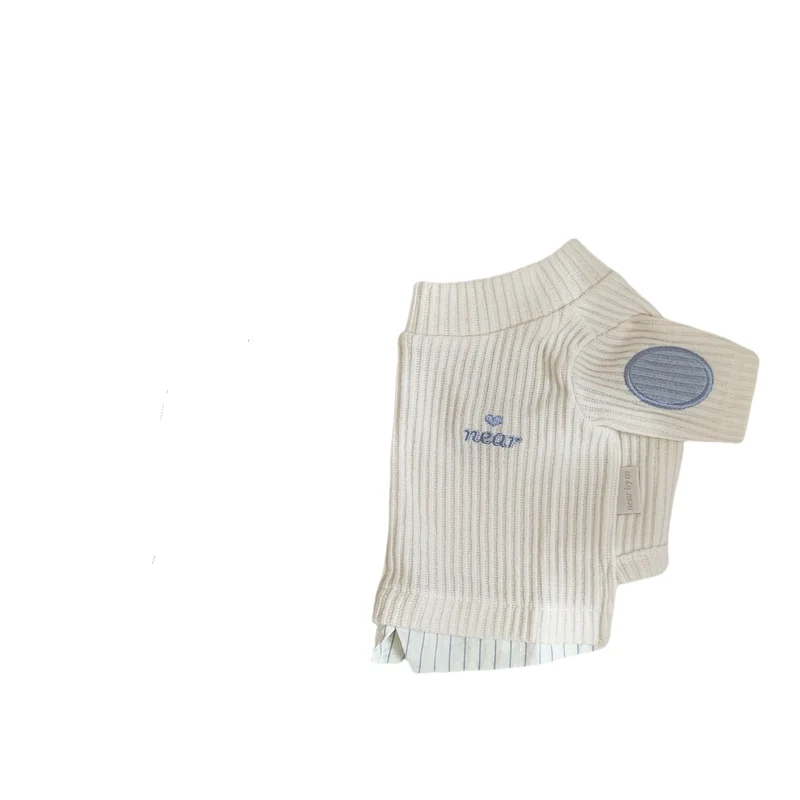 Rippstrick Baumwolle Mock-Neck Baby Pullover mit El Patch
