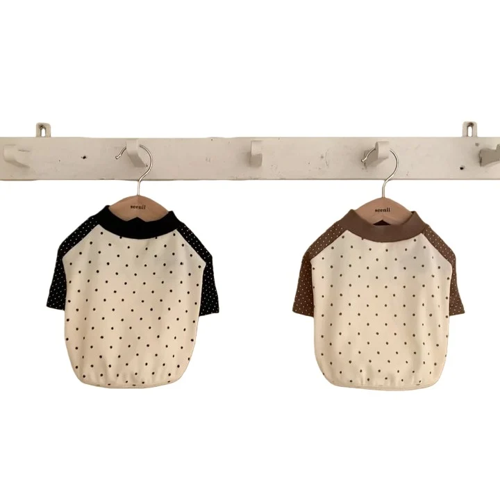 Polka Dot Raglan Baumwoll Baby T-Shirt