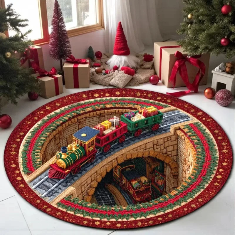 Weihnachtliches Zug-Themen-Teppich