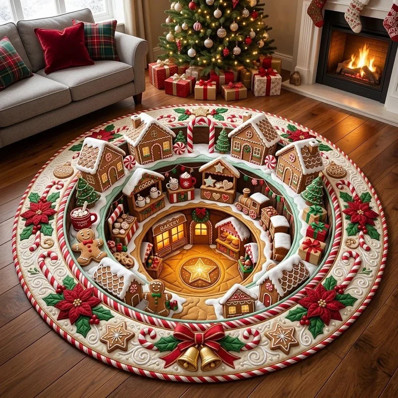 Weihnachts-Themen-Plüsch-Teppich