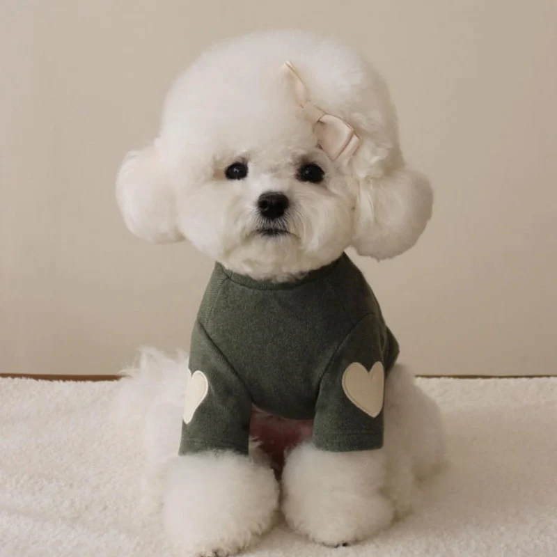 Pet Mock-Neck Rippstrickpullover mit Herz El Patches
