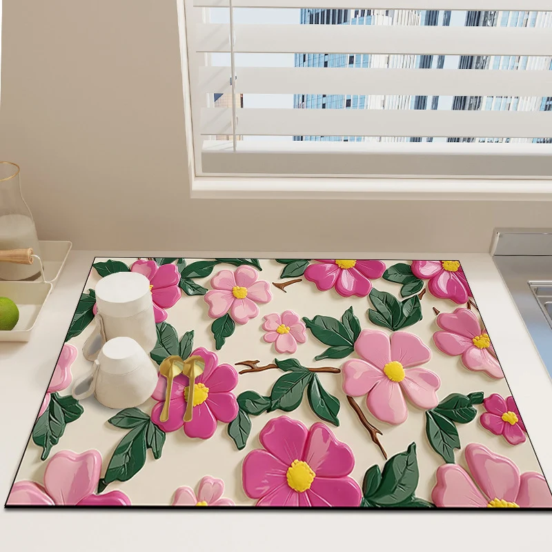 Floral Print Dekorative Teppich