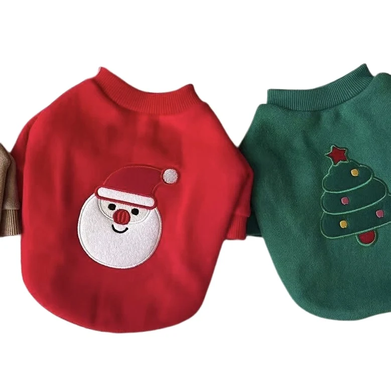 Urlaub Santa Applikation Baumwolle Haustier T-Shirt