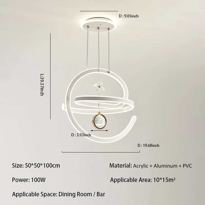 Moderne Spiral-LED-Pendelleuchte
