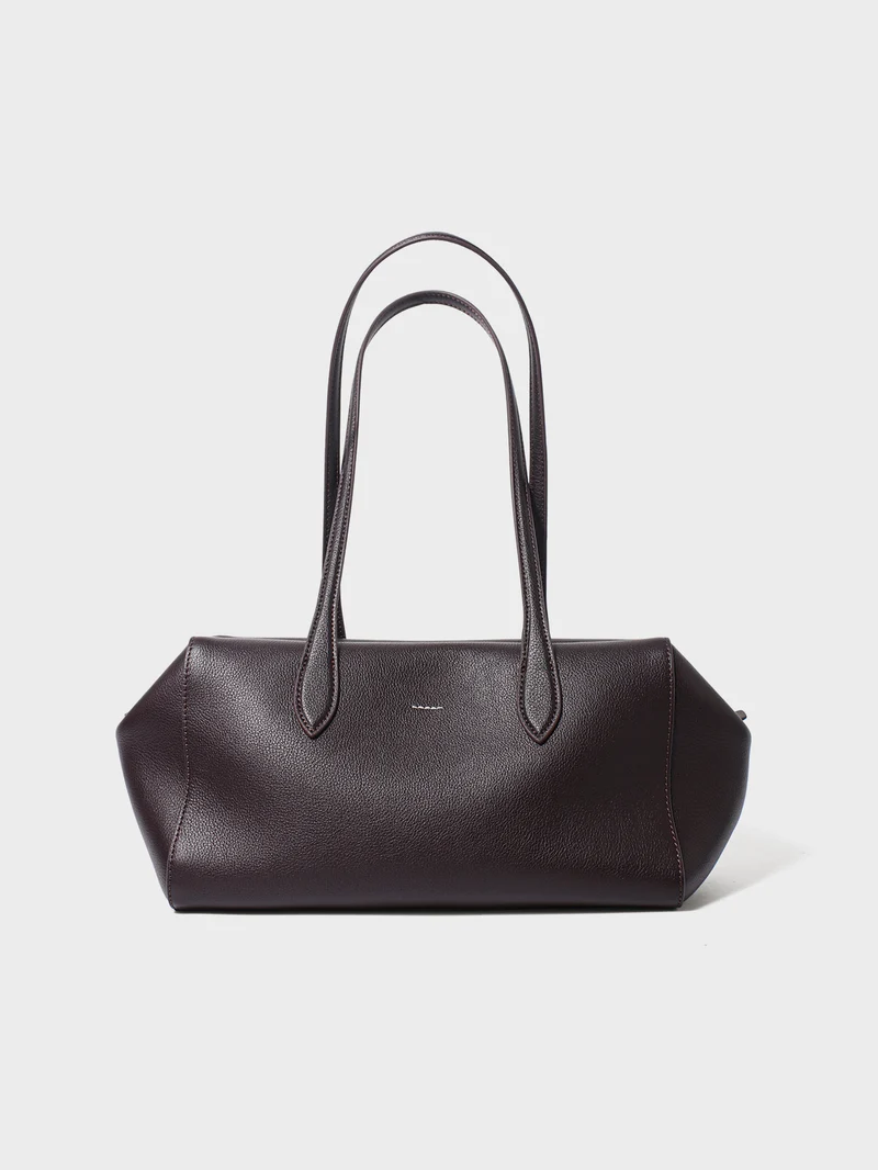 Strukturierte Geprägte Leder Schultertasche mit Langen Trägern
