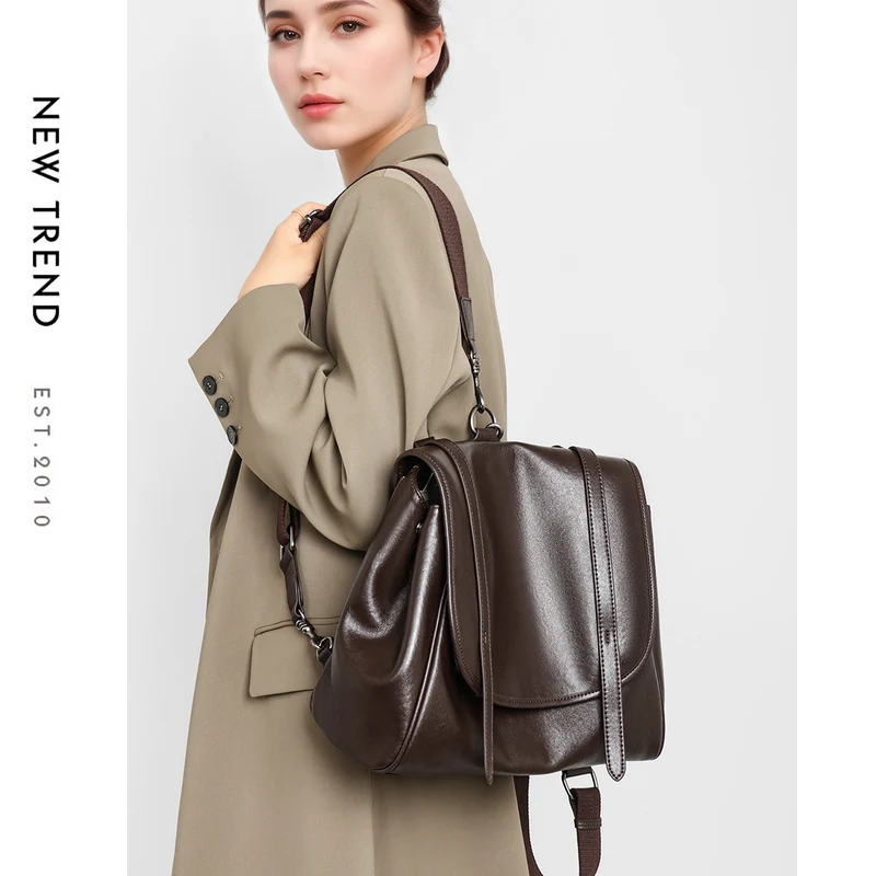 Strukturiertes Leder Schultertasche mit umwandlungsfähigen Riemen